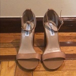 Steve Madden Carrson Tan Chunky Heels